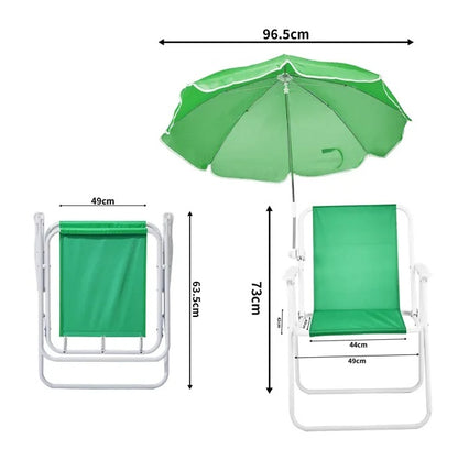 Folding Beach Chair With Umbrella For Adults, Lightweight Porable Camping Chair With 265lbs Capacity For Travel Picnic Concert  Outdoor Activities, Green