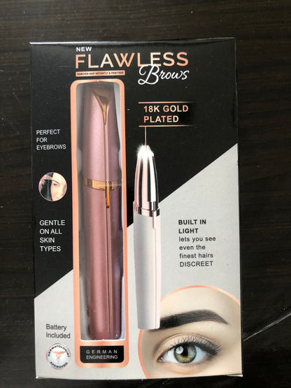 Mini Electric Eyebrow Trimmer Pen – Painless Hair Remover with LED Light for Brows & Face
