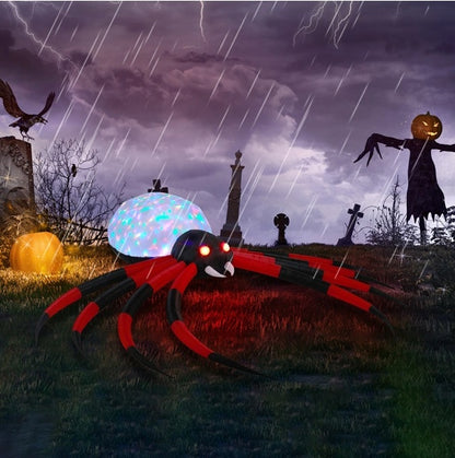 11.8 FT Halloween Inflatable Crawling Spider – Outdoor Yard Decoration with Rotating LED Lights