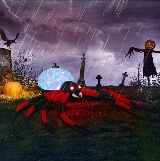 11.8 FT Halloween Inflatable Crawling Spider – Outdoor Yard Decoration with Rotating LED Lights
