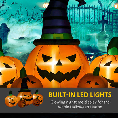 Outsunny 73L Inflatable Halloween Decoration,5 Pumpkin, Blow Up Outdoor LED Yard Display, Waterproof