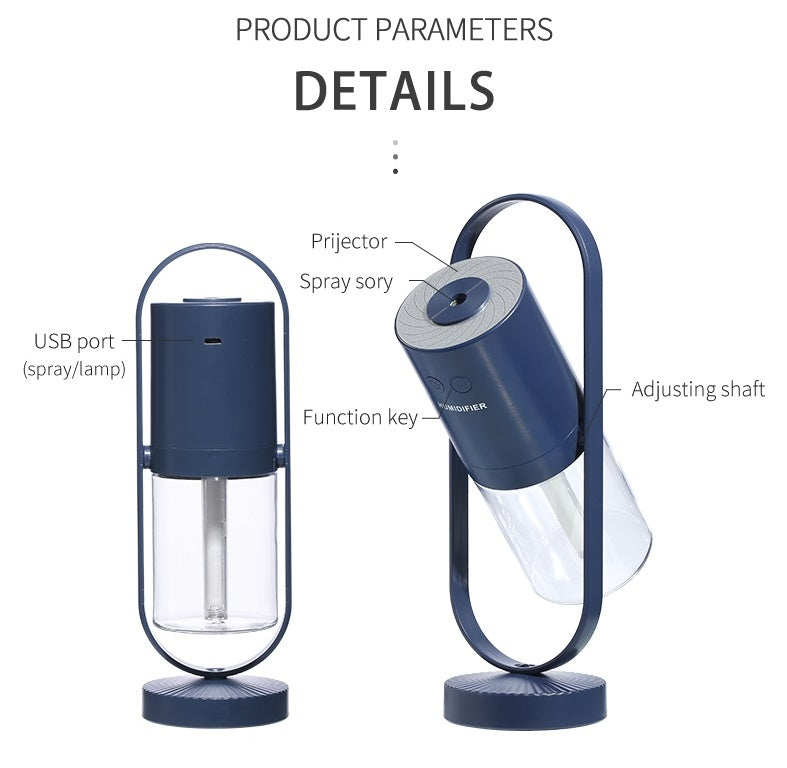 Magic Shadow USB Air Humidifier – Mini Ultrasonic Mist Maker with Projection Night Lights for Home, Car & Office