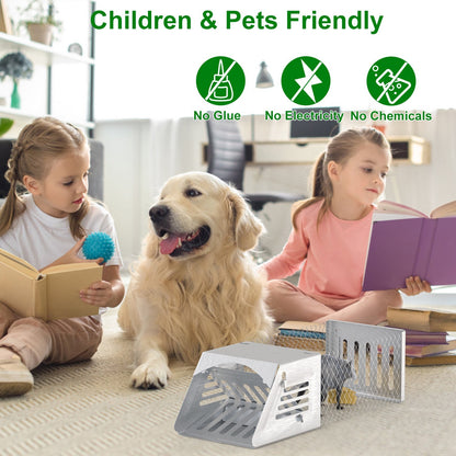 2Pcs Humane Mouse Trap Cage No Assembly Need Automatic Continuous Rat Trap With Single Way Door Reusable Catch And Release Live Cage Trap For Rodents Moles Voles Mice