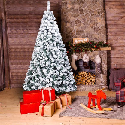 Green Flocking 6ft, 750 Branches, Automatic Tree Structure, PVC Material Christmas Tree