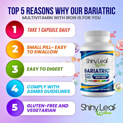 Bariatric Multivitamins with 45mg Iron 1 capsule a day