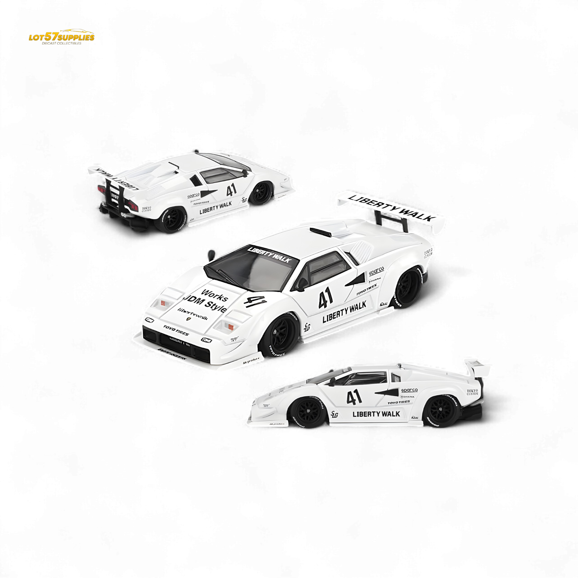Mini-GT Lamborghini Countach LB-WORKS White 2024 Tokyo Auto Salon 1:64 ...