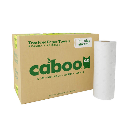 Caboo Bamboo Paper Towels, 2-ply, 120 Sheets, 8 Rolls