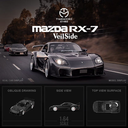 TimeMicro Mazda RX-7 VeilSide BLACK / GREEN / WHITE 1:64