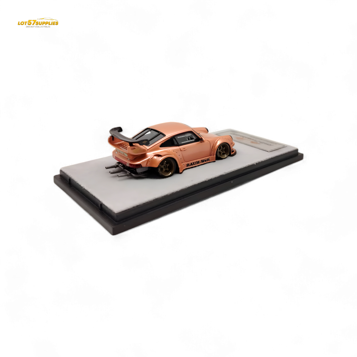 QIDIAN Porsche RWB 930 GT Wing in Champagne Gold Resin Model 1:64