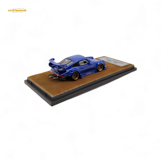 QIDIAN Porsche RWB 930 GT Wing in Blue Resin Model 1:64