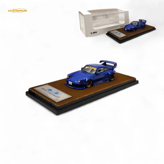 QIDIAN Porsche RWB 930 GT Wing in Blue Resin Model 1:64