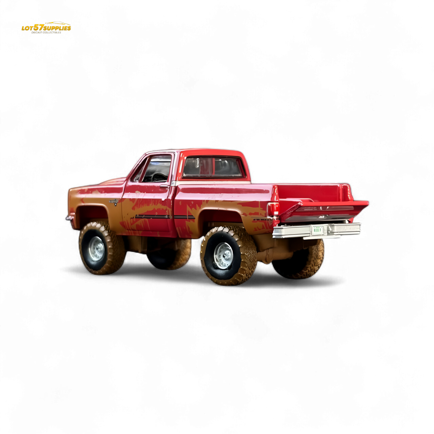 Auto World 1983 Chevrolet Silverado K10 4x4 Muddy LIFTED Squarebody 1:64 BUNDLE 1:64