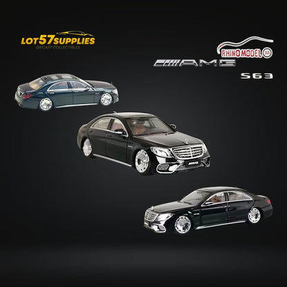 (Pre-Order) Rhino Model AMG S63 S Class 6th Gen W222 Black Bagged 1:64