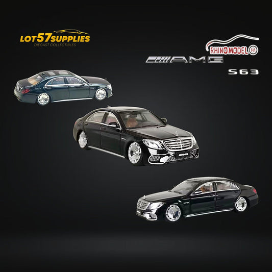 (Pre-Order) Rhino Model AMG S63 S Class 6th Gen W222 Black Bagged 1:64