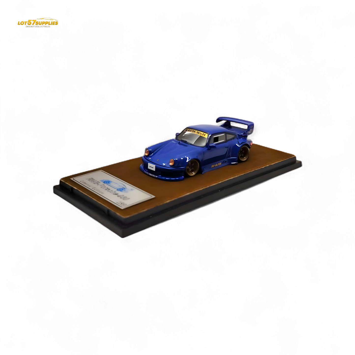 QIDIAN Porsche RWB 930 GT Wing in Blue Resin Model 1:64