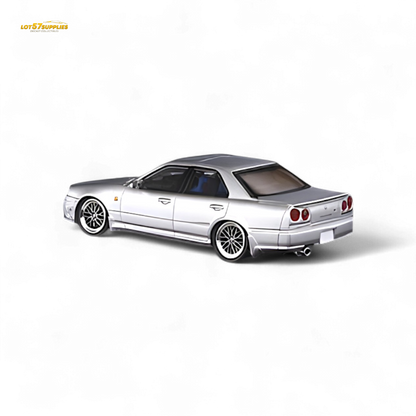 Mortal ER34 SKYLINE 25GT-t AIT Exhibition Model Ordinary Silver 1:64