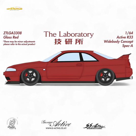 (Pre-Order) The Laboratory x ZONZO Nissan R33 Widebody Concept Spec-A - Bright Red 1/64