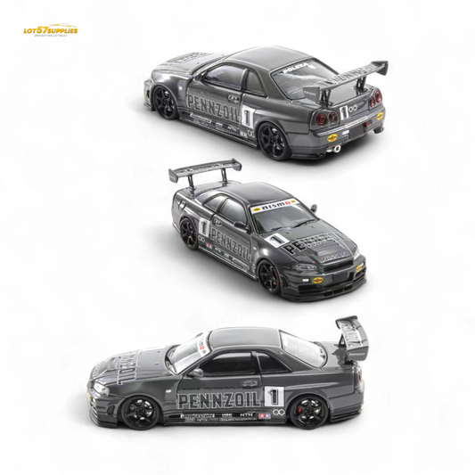 Fast Speed FS 1:64 Skyline GT-R R34 Nismo Z-Tune Pennzoil #1 – Grey (Foshan AIT Exhibition Edition)