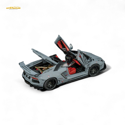 TPC Rhino Model RM 1/64 Lamborghini LP720-4 Roadster Wide-Body Modified - Combat Gray 1/64