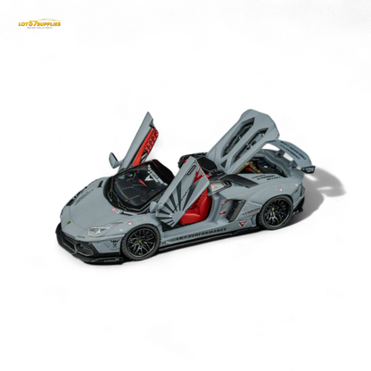 TPC Rhino Model RM 1/64 Lamborghini LP720-4 Roadster Wide-Body Modified - Combat Gray 1/64