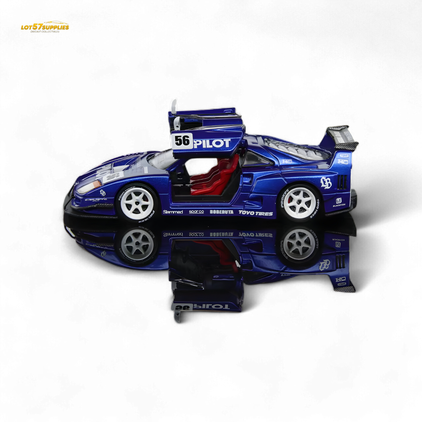 (Pre-Order) Demon King Auto F40 LB-Works Wide-Body Gull Wing Gate Modified - PILOT Livery 1:64