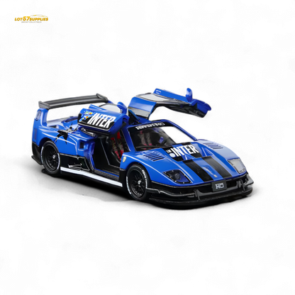 (Pre-Order) Demon King Auto F40 LB-Works Wide-Body Gull Wing Gate Modified - Inter Milan Livery 1:64