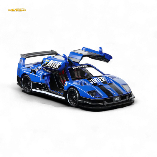 (Pre-Order) Demon King Auto F40 LB-Works Wide-Body Gull Wing Gate Modified - Inter Milan Livery 1:64