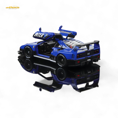 (Pre-Order) Demon King Auto F40 LB-Works Wide-Body Gull Wing Gate Modified - Inter Milan Livery 1:64