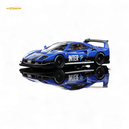 (Pre-Order) Demon King Auto F40 LB-Works Wide-Body Gull Wing Gate Modified - Inter Milan Livery 1:64