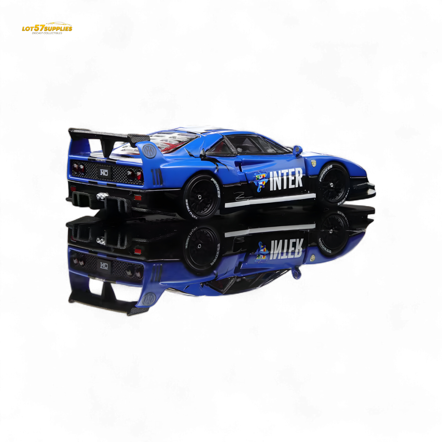 (Pre-Order) Demon King Auto F40 LB-Works Wide-Body Gull Wing Gate Modified - Inter Milan Livery 1:64