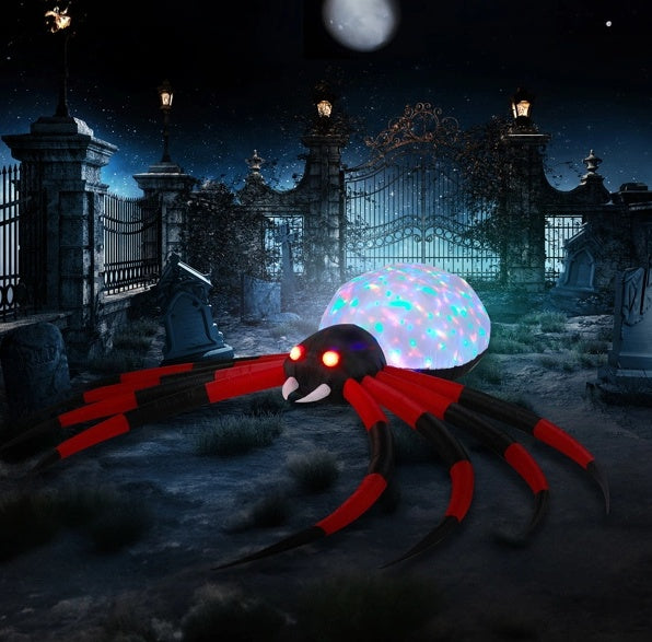 11.8 FT Halloween Inflatable Crawling Spider – Outdoor Yard Decoration with Rotating LED Lights