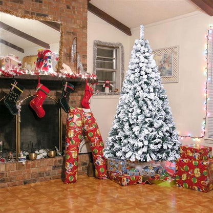 Green Flocking 6ft, 750 Branches, Automatic Tree Structure, PVC Material Christmas Tree