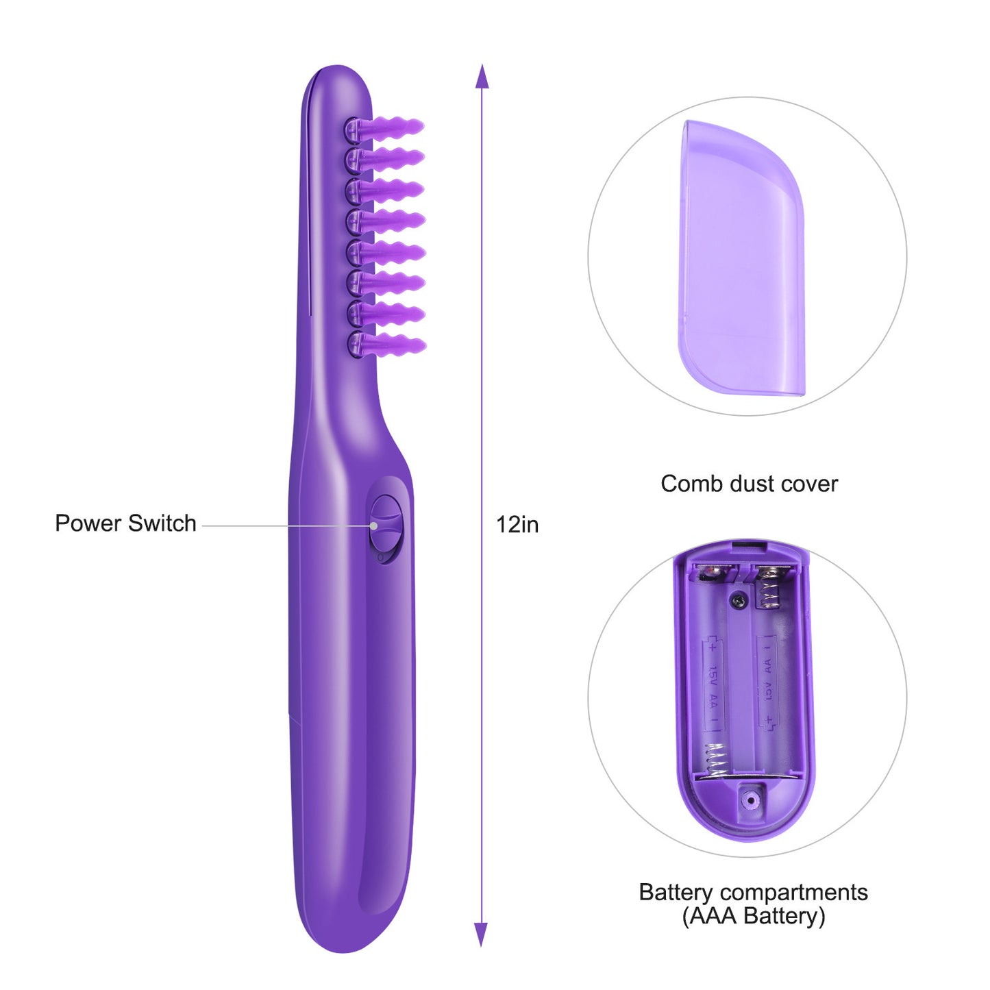 Electric Detangling Hair Brush with Scalp Massage, Anti-Knot Comb