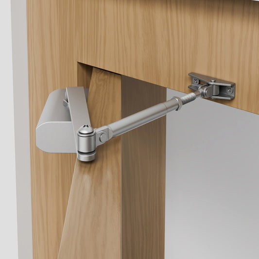 VEVOR Door Closer, Automatic Door Closer Commercial Or Residential Use For Door Weights 100 Lbs, Adjustable Size Hydraulic Buffer Door Closers Heavy Duty Cast Aluminum Body, Easy Install, Silver