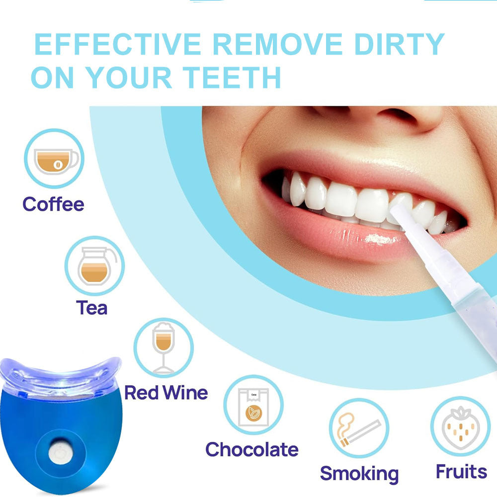 Professional Teeth Whitening Kit with 5X LED Light & Whitening Pens