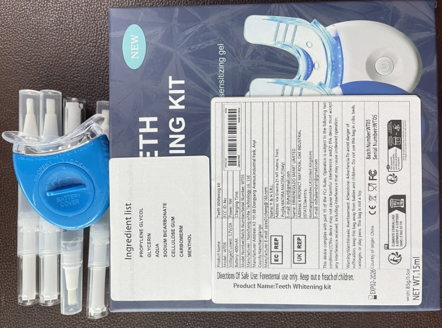 Professional Teeth Whitening Kit with 5X LED Light & Whitening Pens