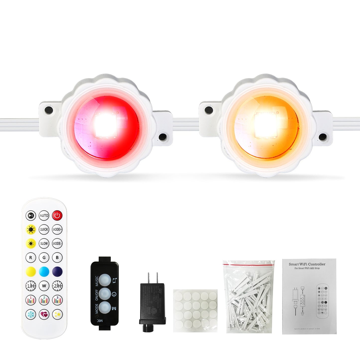 101FT Length Permanent Outdoor Lights With 72Pcs RGB Beads IP67 Waterproof Smart Eave Light For Halloween Christmas Daily House Lighting Works With Alexa Google Assistant