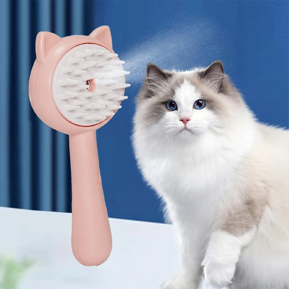 Multifunctional Pet Grooming Brush with Mist – Rechargeable Self-Cleaning Slicker Brush for Dogs & Cats