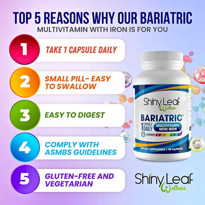 Bariatric Multivitamin with Iron and Calcium Citrate 600mg (Unflavored)
