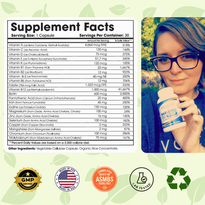 Bariatric Multivitamins with 45mg Iron 1 capsule a day