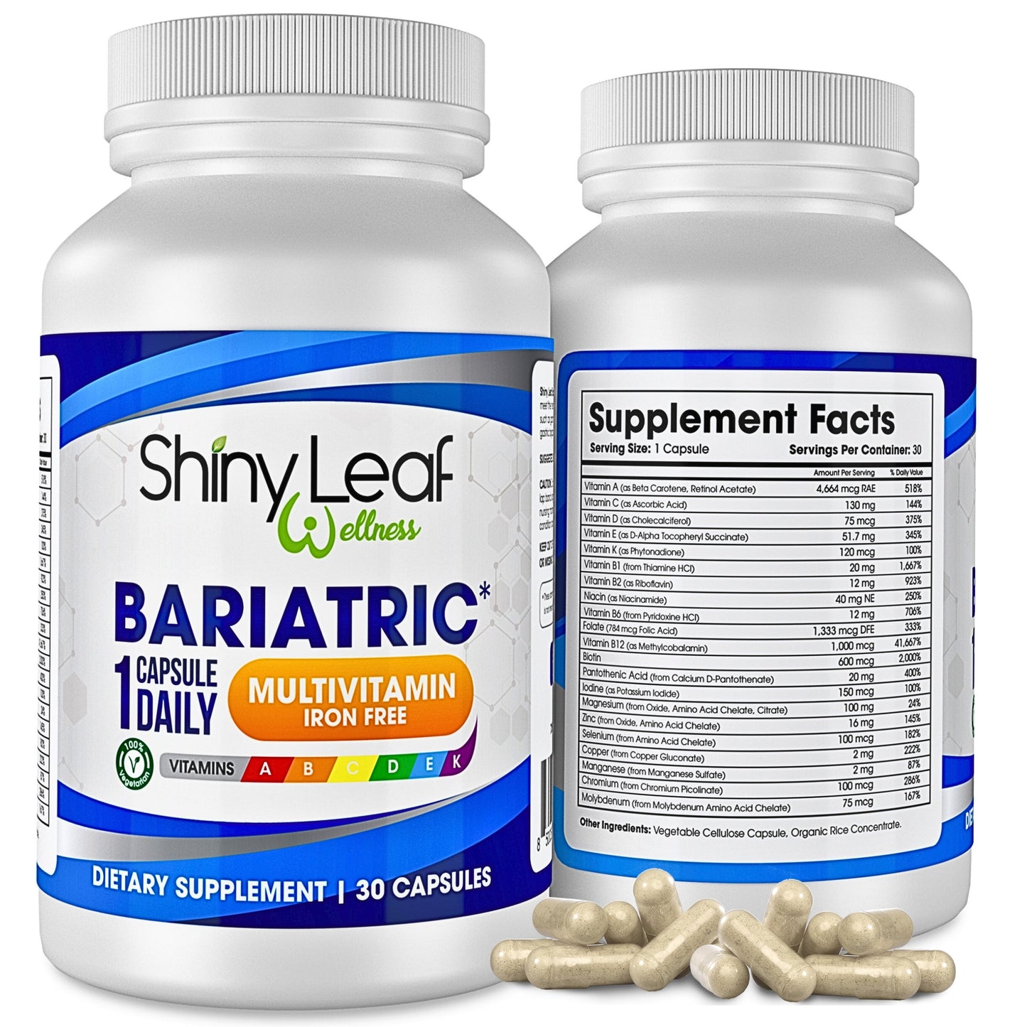 Shiny Leaf Methylated Bariatric Multivitamin Without Iron