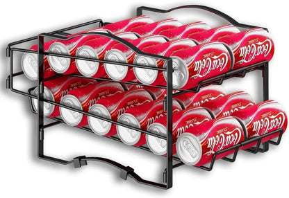 4 Tiers Can Organizer Rack, 48 Cans Soda Can Dispenser Organizer For Refrigerator, Set Of 2 Stackable Beverage Dispenser Rack