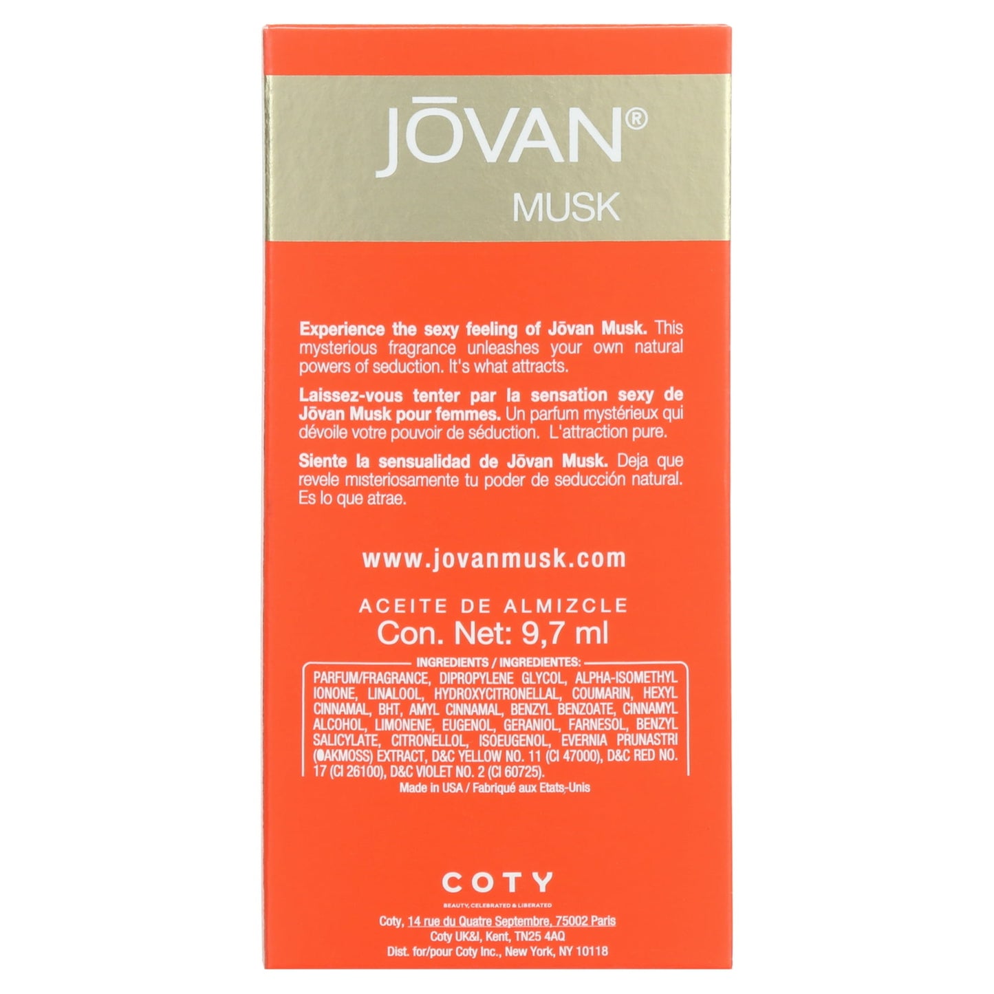 Jovan Musk Fragrance Oil for Women 0.33 oz Perfume Concentrated Roll On Travel