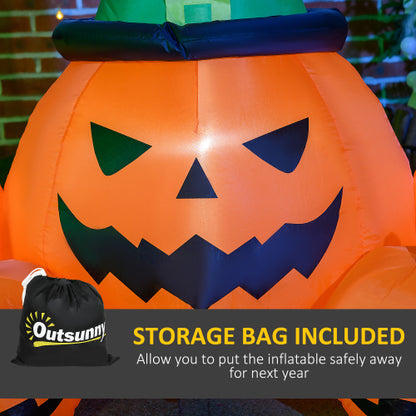 Outsunny 73L Inflatable Halloween Decoration,5 Pumpkin, Blow Up Outdoor LED Yard Display, Waterproof