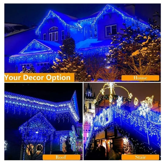 Curtain Icicle Lights Wedding Party LED Fairy Christmas Indoor Outdoor