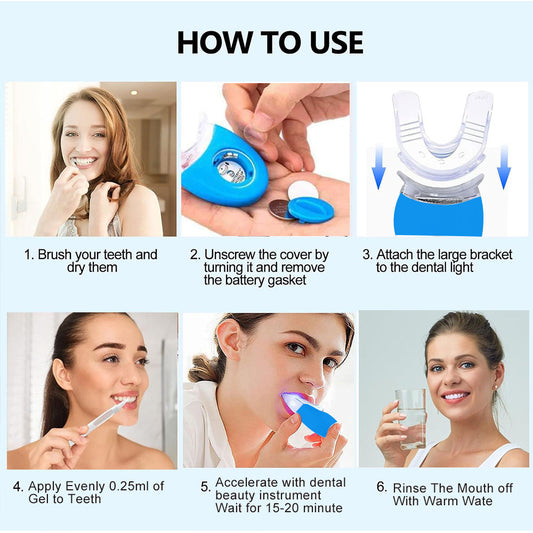 Professional Teeth Whitening Kit with 5X LED Light & Whitening Pens