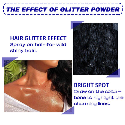 Brightening Glitter Spray Collarbone Hair Halloween Party Nightclub Dress Film Highlighter Spray Powder