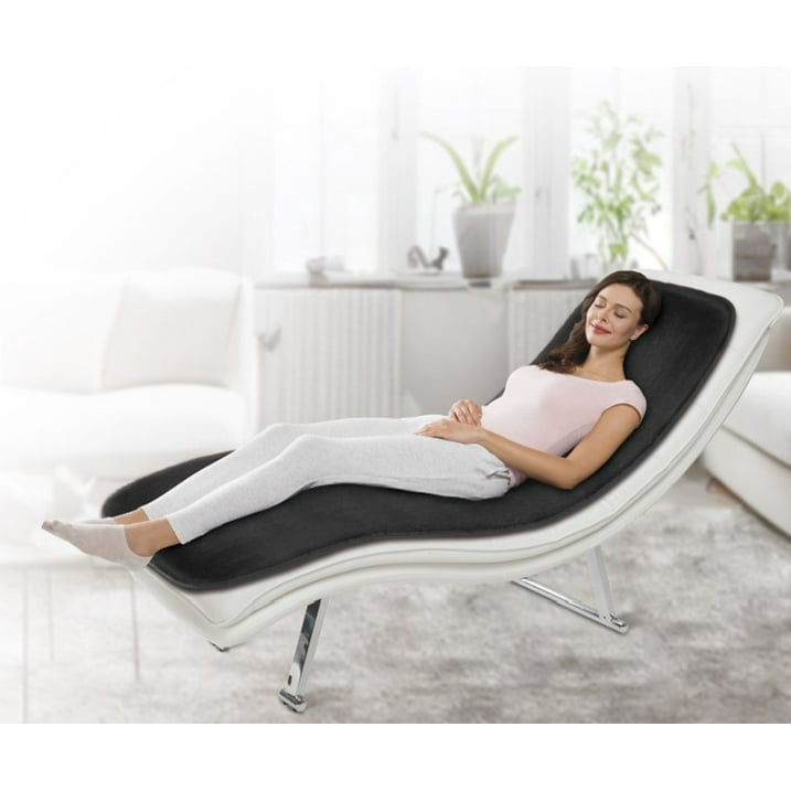 Health Touch Double-Sided Full Body Massage Mat, 5 Vibration Motors Massage with Soothing Heat, Black