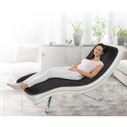 Health Touch Double-Sided Full Body Massage Mat, 5 Vibration Motors Massage with Soothing Heat, Black