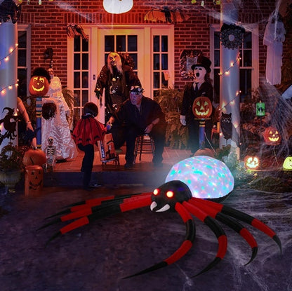 11.8 FT Halloween Inflatable Crawling Spider – Outdoor Yard Decoration with Rotating LED Lights